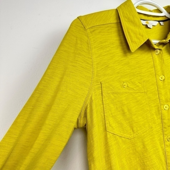BODEN Neon Yellow Button Down Long Sleeve Collar Shirt 6P - Picture 3 of 8